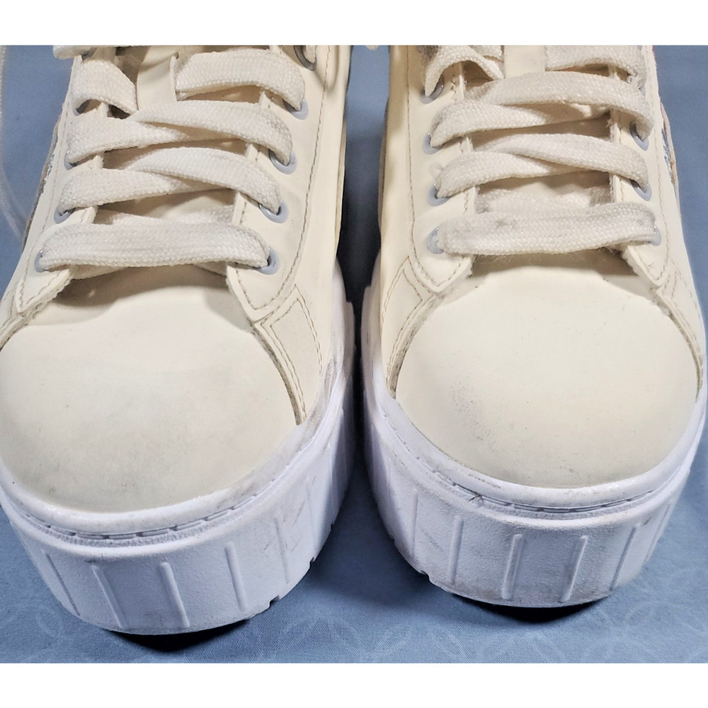 Puma Mayze Embroidery Womens Platform Sneakers Floral Shoes 394907-01 Size 7 - Picture 3 of 16